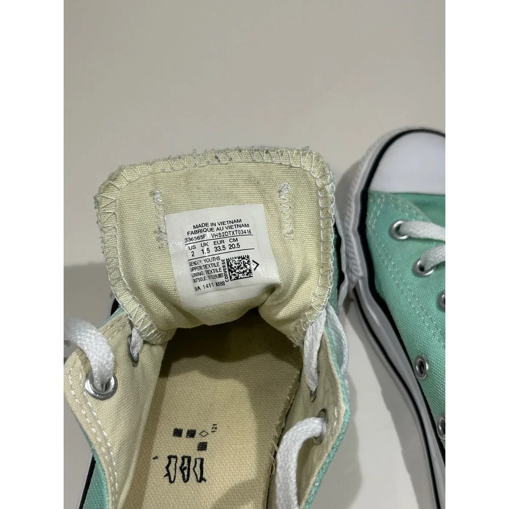 Converse‎ Chuck Taylor All Star Low Top Mint Green Kids Shoes 336565F Size 2Y
